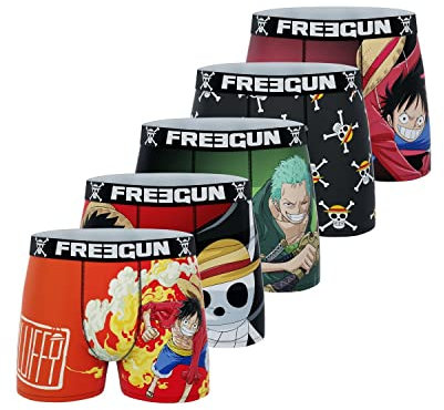FREEGUN Men's Fgop/1/Bm/Pk5 Boxer Briefs, Black, L (Pack of 5)