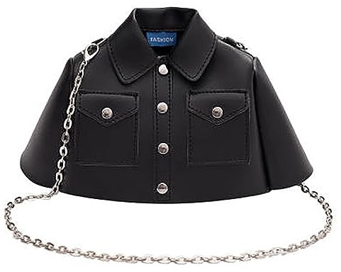 Damen Preppy Mini Date-Night Geldbörse, PU-Leder Silber Crossbody Tasche, Schwarz, Small
