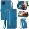 JayModCase Custodia per Samsung Galaxy A12 5G / M12, con chiusura lampo Funzione Stand scomparti [Magnetica] [Antiurto] Pelle portafoglio Cover per Samsung M12 - Blu