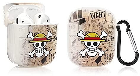 LEWOTE Custodia in Silicone Compatibile con Airpods 1 e 2 Funny Cute Cartoon 3D Case Cover (Skull)