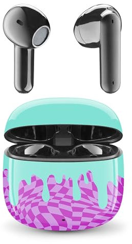 Music Sound - Auricolari Bluetooth TWS Fantasy - Design a Capsula - Senza Fili - Custodia di Ricarica - Microfono - Play Time fino a 25 ore di ascolto - Tanti colori e fantasie disponibili