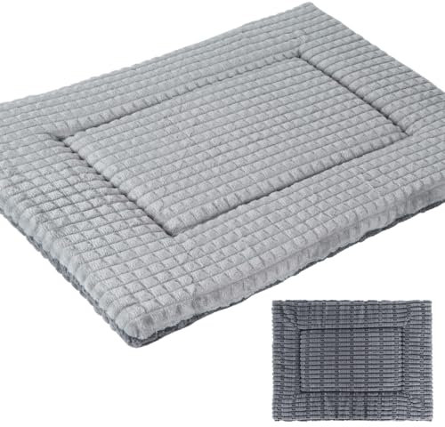 IEUUMLER Hundebett, Waschbare Hundematte, Memory Foam Hundekissen Flauschig und Warme Hundedecke für Unterwegs, Katzenkissen für Große und Kleine Hunde oder Katze FC020 (Grau, S-60x45cm)