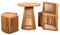 MR. DEKO Gartenmöbelgruppe Henfield Teak 3tlg. | Sitzgarnitur 2X Sitzbänke + runder Tisch | Gartentisch | Outdoormöbel Teakholz - für Balkon, Terrasse, Garten