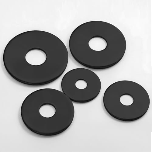 Drenky Karosseriescheiben Schwarz Rostfreier A2 V2A Unterlegscheiben Edelstahl 25 Stück M6 x 20mm Dicke 1,8mm Sicherungsscheiben DIN 125 Flat Washers Für Schrauben & Muttern & Gewindestangen