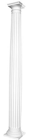 Halbsäule | rund | kanneliert | vorgrundierte Oberfläche | stoßfest | klassisch | Barock | Dekosäule | Stuck | weiß | PU | N3120H Set | 203 mm