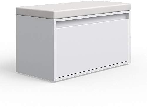 Vicco Schuhbank Iker, Sitzbank mit Stauraum, Weiß, 80 x 45 cm