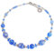VENEZIA CLASSICA - Collier pour femme ras du cou avec perles en verre de Murano original, collection Diana, bleu avec feuille en argent, fabriqué en Italie certifié