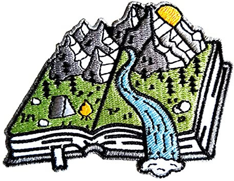 Schädel Herz Wald Hai Abzeichen Emblem Bügelbild Bestickte Aufnäher Aufnäher für DIY Mädchen Rock Kleid Kindertasche T-Shirt Basteln Kleidung (Buch 02)