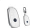 HIBEYO Coque de clé de Voiture adapté pour Mercedes Benz Classe A C E S G GLS CLA E400 E300 E320 AMG Intelligente Voiture Clé Cas de Couverture Protection Porte clés Alliage d'aluminium-Blanche