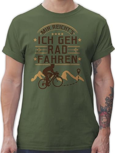 T-Shirt Herren - Fahrrad Bekleidung Radsport - Mir reicht's Rad Fahren - M - Army Grün - Radsport-Bekleidung Radfahren MTB t Shirt fahrradoutfit Bike radfahr Tshirt fahrradt-Shirt Radfahrer