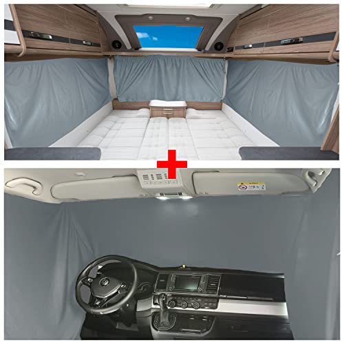 BREMER SITZBEZÜGE Blackout Gardinen Set kompatibel mit Mercedes Vito V-Klasse W447 Kurz, Lang, Extra Lang ab 2021 Sonnenschutz Camping Camper Zubehör Komplet-Set Gardinen Vorhang Blickdicht zubehör