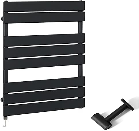 Milano Lustro 600W Black Flat Panel Electric Heated Towel Rail Cable Cover - 825mm x 600mm