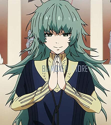 Biamoxer Sen Takatsuki Eto Perücke, hitzebest?ndig, 80 cm lang, Grün / Ombré, für Cosplay