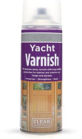 ASAB Clear Yacht Varnish Spray Paint | 400ml Glossy Shine Paint | Interior Exterior Use | Anti Mould Spray | Quick Dry Formula | Wood Plastic Metal Protection Varnish Spray (Pack of 1, Yacht Varnish)