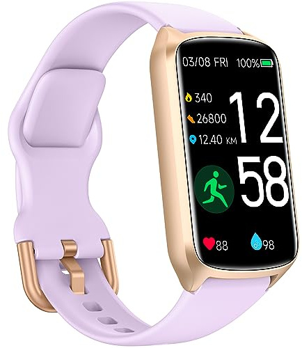 Health Fitness Tracker with 24/7 Heart Rate, Blood Oxygen, Blood Pressure, Step Counter, 5ATM Waterproof Activity Trackers Up to 7 Days Battery Life and Daily Sleep Score (S & L Bands Included)