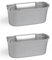 Tradineur - Pack de 2 Cestas recogedoras multiusos para cocina - Fabricado en plástico - Recogedor para diversos usos - 13 x 30 x 17 cm - Color Plata