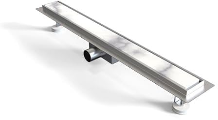 Aica Sanitarios Desagüe Lineal de 60cm Panel alicatable 2 en 1, canaleta de Ducha Rectangular de Acero Inoxidable a RAS de Suelo, Cepillado 304 con sifón y Filtro