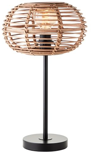 Brilliant Lampe Woodball Tischleuchte 1flg schwarz matt/bambus Aluminium/Metall braun 1x A60, E27, 40 W