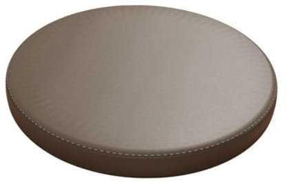 Haklein Sitzkissen aus PU-Leder, rund, Memory-Schaum, rutschfest, weich, Fenstermatte, Tatami-Matte, Hocker, Sitzpolster für Wohnzimmer, Terrasse, Garten (Durchmesser 40 cm, Hellbraun)