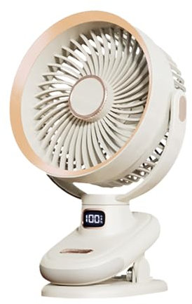Greheywos Oscillating Table Fan, Small USB Air Circulator Fan with Battery Operated, 6.5'' Super Quiet Desk Fan with 5 Speeds, 8H Timer, Suitable for Home Office Camp Travel (White)