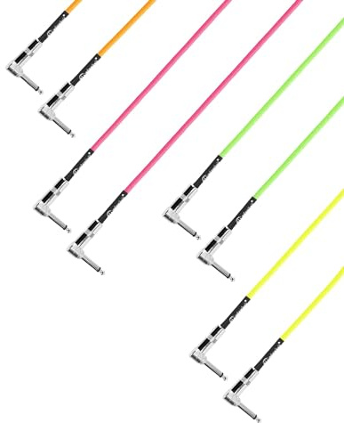 Adam Hall cables Pedalboard Patchkabel mit Winkelklinke TS, 4er Set, 0,3 m