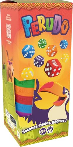 ASMODEE PERUDO (Nueva versión) - Juego de Mesa de Ambiente para Adultos y niños a Partir de 8 años - Agitar, Hablar, Ganar - Juego de Dados y Bluff - 2 a 6 Jugadores - 30 min - versión Francesa