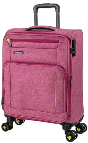 JASLEN - Koffer Klein Handgepäck - 4 Rollen - Handgepäck 55x40x20 Leicht und Robust - Reisekoffer Klein aus Hochwertigen Materialien, Fuchsia