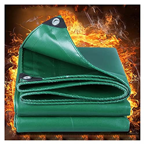 WXQTM Plane Flammhemmendes Tuch Schwere Plane, Faltbar Regenfestes Tuch Geeignet für Carport Docks Lager Weiden (Green,4x7m)