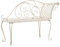 JHQHSM Garten-Chaiselongue, Gartenmöbel Gartenbank wetterfest Bank im freien Sitzbank Outdoor Bank für den Garten Geeignet für Terrasse Garten Hinterhof 128 cm Metall Antik Weiß