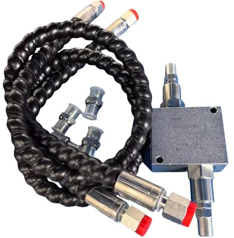 harayaa Kit de Soupape D'amortissement pour Mini-pelle Portable, Raccords de Tuyau Hydraulique 1/4, Pièce de Rechange En Acier, Accessoire Noir