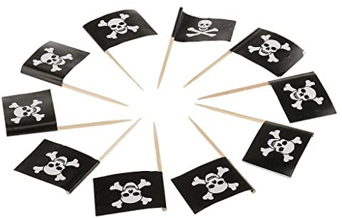 Baoblaze 20x Flagge Kuchen Picks Cupcake Topper Torten Dekoration für Halloween usw, Schädel