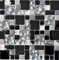 Glasmosaik Edelstahl Mosaikfliesen schwarz silber klar grau Fliesenspiegel Küchenrückwand Bad WC - MOS88-03689