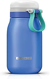 Zoku Bottiglia ultraleggera in acciaio inox per bambini, 20 oz, Soft-touch Carry Loop - Blu