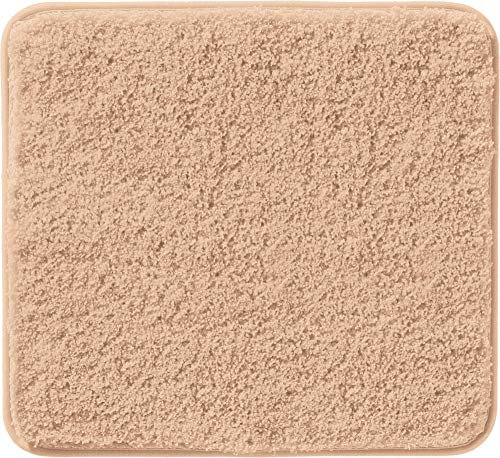 Erwin Müller WC-Vorlage, WC-Matte Rhodos Uni ohne Ausschnitt, rutschhemmend beige Größe 50x55 cm - ultraweich, extrem saugfähig, flusenarm