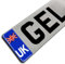 Gelz Domed Union Jack UK Vehicle Number Plate Stickers, Blue, 108mm x 39mm