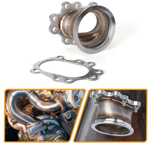 LSOAARRT Turbolader Adapter Flansch T25 T28 GT25 GT28 8 Löcher zu 3 v Band Turbo Ausgang DOWNPIPE Flansch Adapter