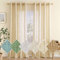 EMEMA Gardinen Vorhänge Leinenvorhang mit Ösen Voile Vorhang Leinenoptik Modern Halbtransparent für Wohnzimmer Dekoschal Kinderzimmer Schlaufenschal Küchengardinen 2er Set 140x215cm (BxH) Beige