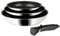 Sitram 714269 Lot de 3 Poêles Inox Ø 20/24/28 cm Revêtement intérieur aspect Pierre anti-adhésif sans PFOA + manche amovible - Tous feux dont induction, Argenté