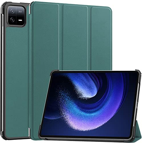 XITODA Coque pour Xiaomi Pad 6/Xiaomi Pad 6 Pro 2023, Smart Cover en Cuir Protection avec Fonction Stand pour Xiaomi Pad 6/6 Pro 11 Pouces Tablette, Vert foncé