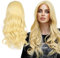 BOFUNX 55cm Lange Gewellt Blond Perücke für Frauen und Mädchen - Synthetische Lockige Perücken mit Haarnetz für Halloween, Karneval, Fasching, Anime Cosplay, Party