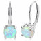 Sllaiss 925 Sterling Silber Klappbügel Ohrringe Opal Creolen Ohrringe für Frauen