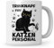 Sweetify Trinknapf Katzenpersonal Tasse, Katzenmama Geschenk Katzenpapa, für Katzenliebhaber Kaffeetasse mit Spruch, Katzen Geschenkidee