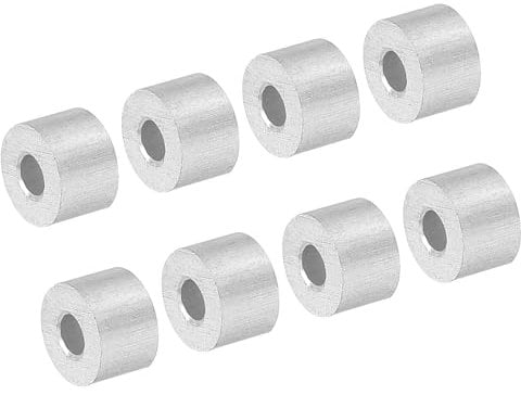 PATIKIL 5/64/2mm Wire Rope Stop Sleeve,50 Pack Aluminum Crimping Loop Sleeve for Wire Rope and Cable Ferrule,Silver