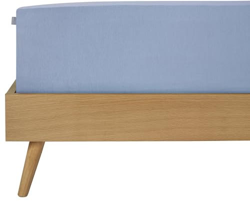 Schiesser Edeljersey Spannbettlaken Jessi | 100% gekämmte Baumwolle aus nachhaltiger Produktion | für Matratzen 180x200cm bis 190x200cm | Matratzenhöhe bis 22cm | Hellblau