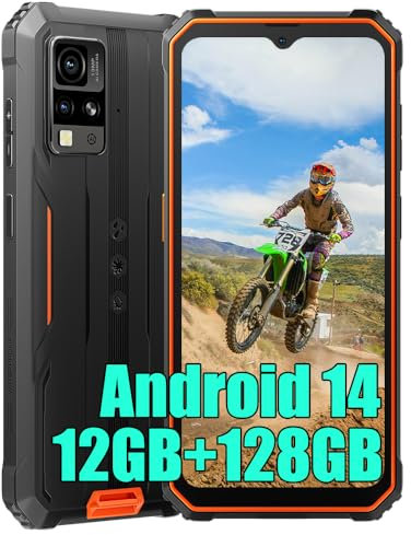 Blackview BV4800 Pro Telephone Portable Incassable 2025, 12Go+128Go/1TB TF, Android 14 Téléphone Débloqué, 5180mAh, 16MP+8MP, 6.56 HD+ Smartphone Incassable Etanche, Dual 4G LTE,GPS,NFC,OTG, Orange