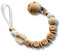 Schnullerkette mit Namen personalisiert für Mädchen und Jungs- Baby Geschenk - Leaf (5. Beige)