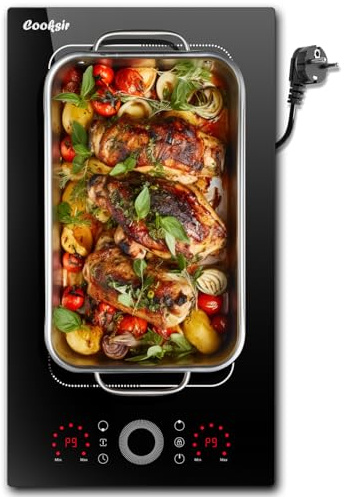 Cooksir Placa Inducción 2 Fuegos con Enchufe, Zonas Flexibles, 30 CM