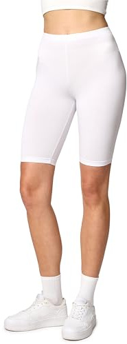 Merry Style Kurze Leggings Damen Radlerhose Shorts MS10-145 (Weiß,L)