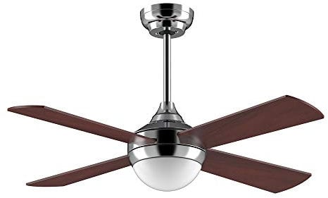 Ovlaim Quiet DC Motor 122cm Wood Ceiling Fan with Lights Remote Control for Bedroom Living Room, Silent DC Motor, 4 Blades Brown
