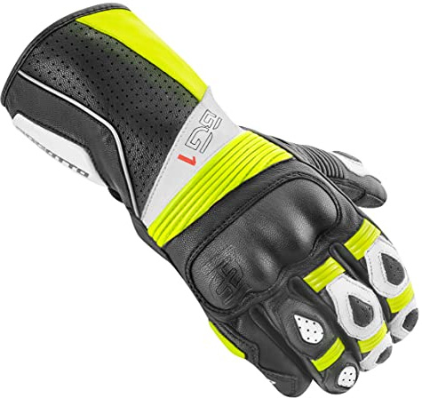 Bogotto Sprint perforierte Motorradhandschuhe, schwarz/neon, M
